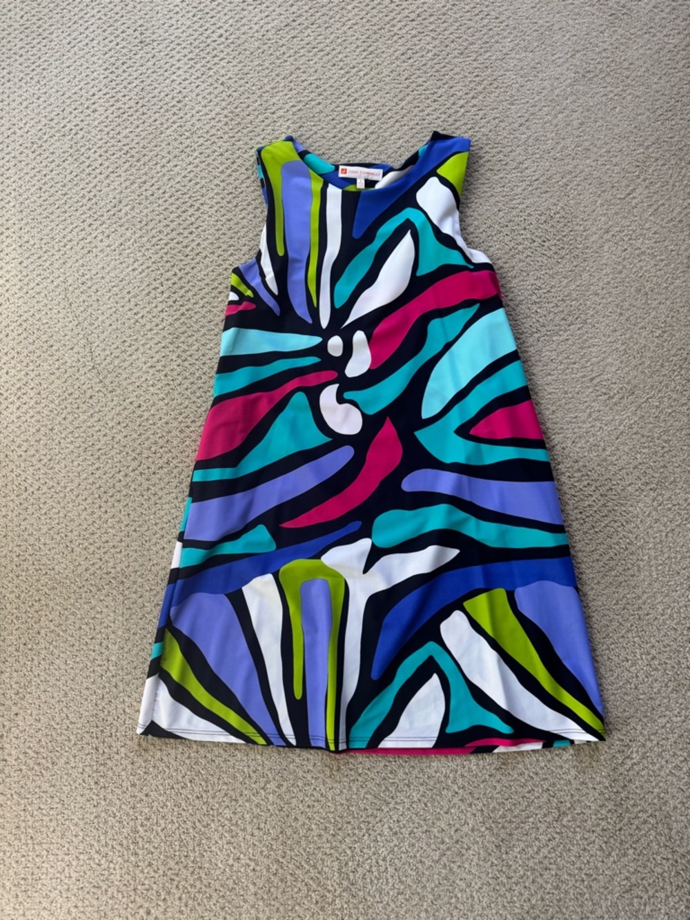 Girls Vibrant Multicolor Abstract Print Dress